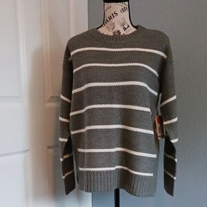 NWT - a.n.a. Gray Striped Sweater - Size PM